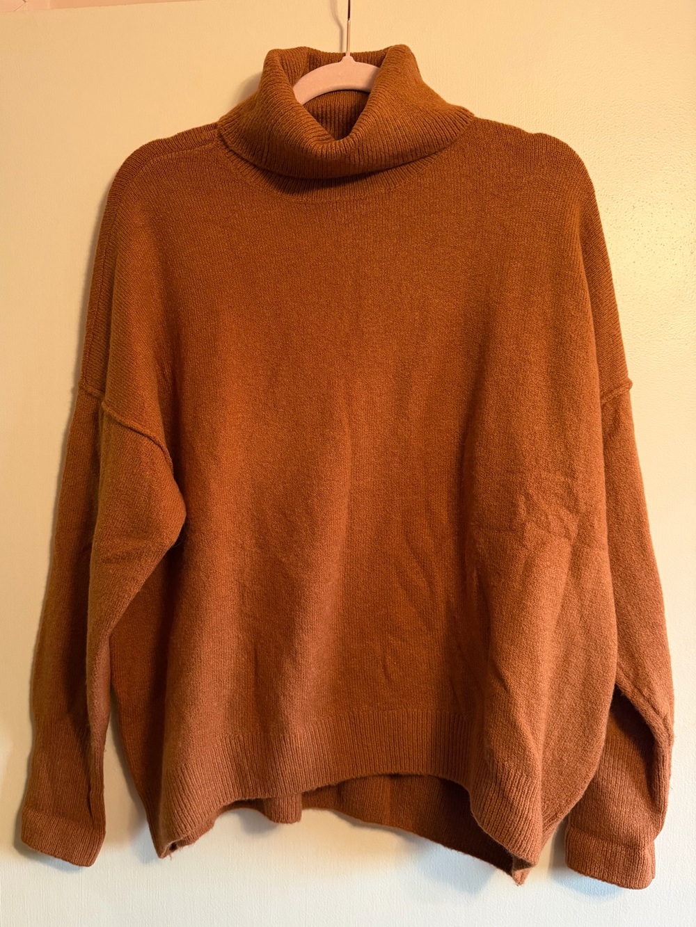 Turtleneck Oversized Sweater in Rust